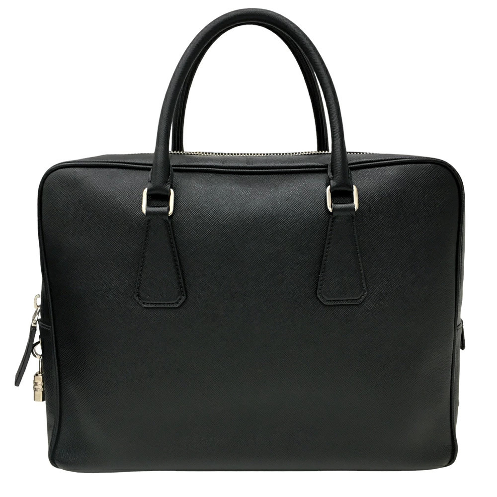 Prada Briefcase Business Bag Handbag Black Leather - Picture 3 of 10